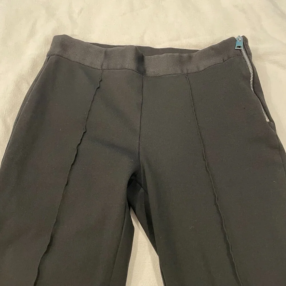 Everlane Black Slim Trouser Leggings with Side Zipper - Picture 2 of 11